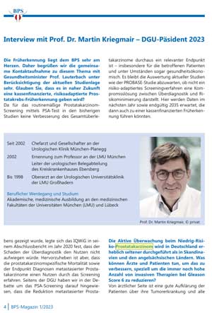 Prostatakarzinom - Interview mit Prof. Dr. Martin Kriegmair – DGU-Päsident 2023