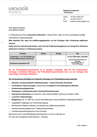 Infoschreiben ambulante Eingriffe